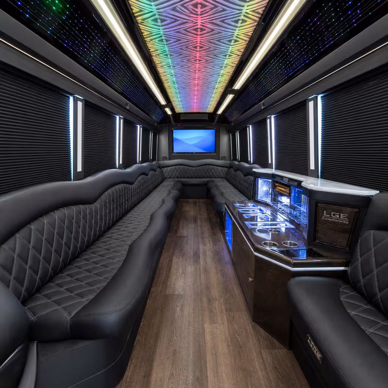 15 Passenger Party Bus Interior