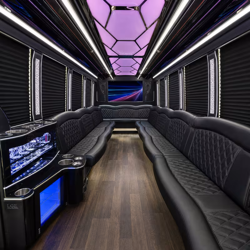 18 Passenger Party Bus Interior