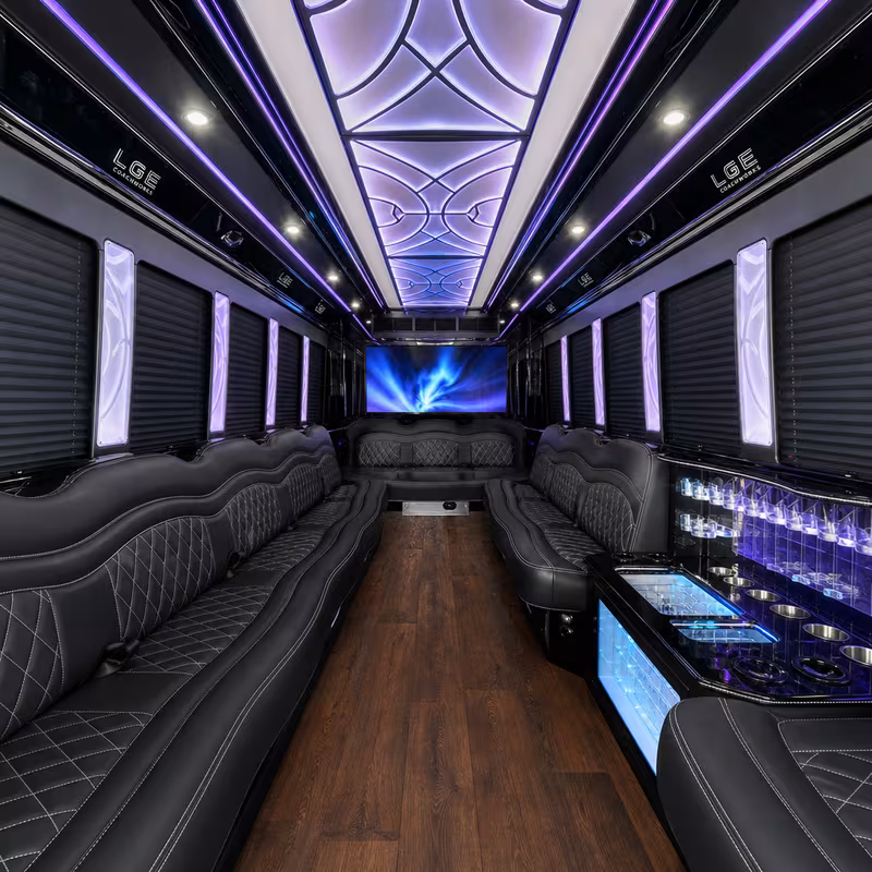 20 Passenger Party Bus Interior