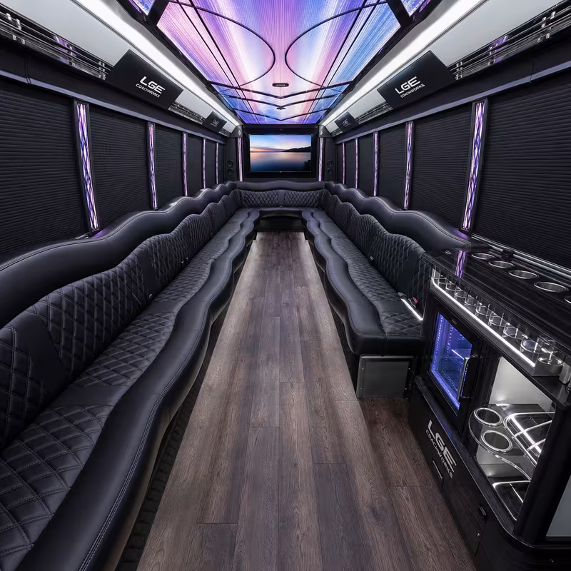 25 Passenger Party Bus Interior