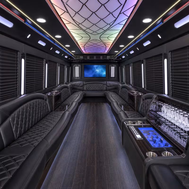30 Passenger Party Bus Interior