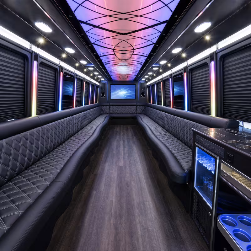 40 Passenger Party Bus Interior