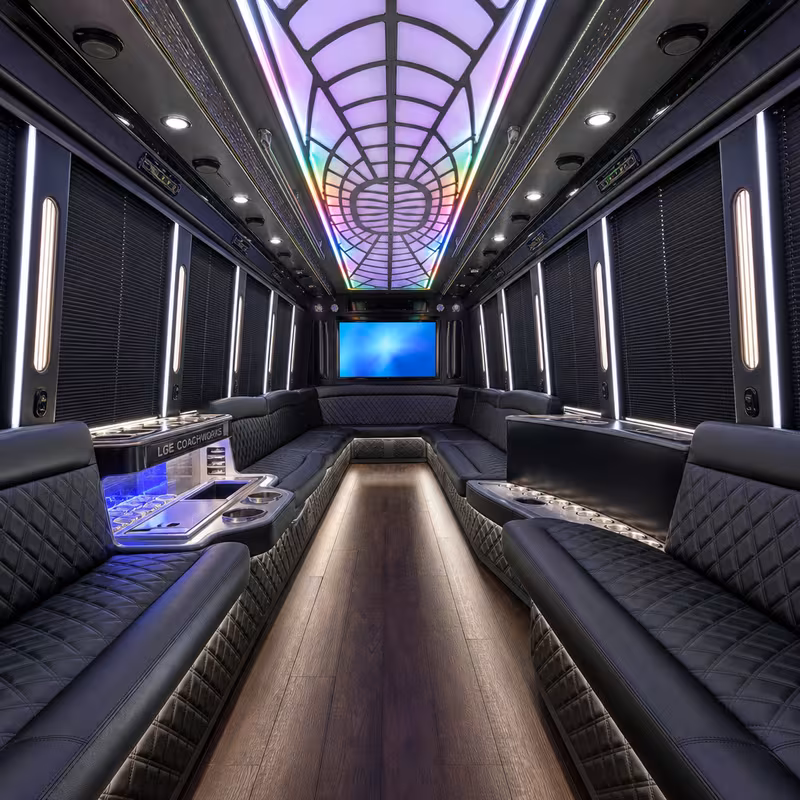 40 Passenger Party Bus Interior