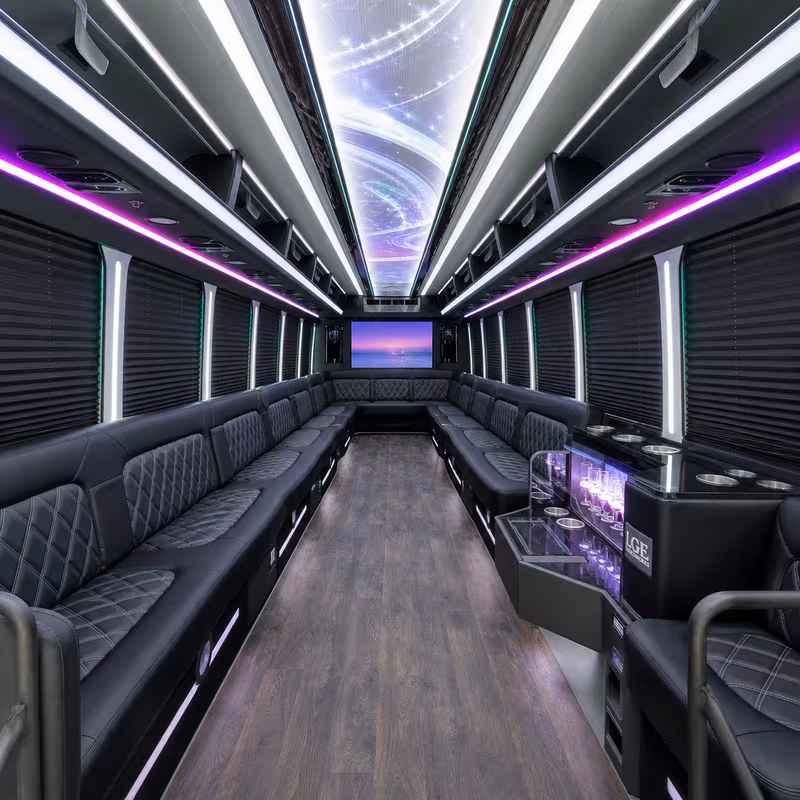 50 Passenger Party Bus Interior