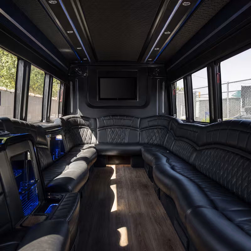 Passenger watching the San Diego scenery during a regional party bus road trip