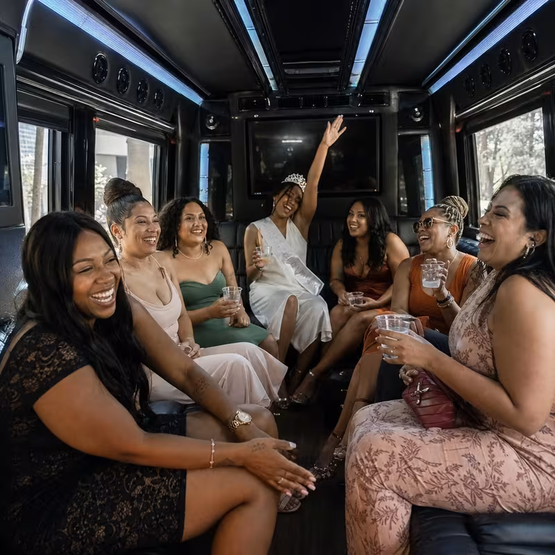 Black Mercedes Sprinter van staged for an San Diego Birthday Transportation group