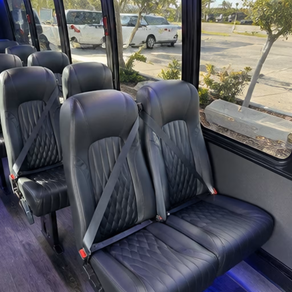San Diego Airport Shuttle & Transportation party bus interior
