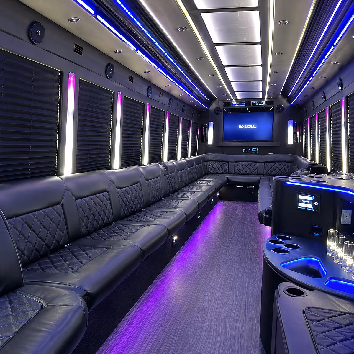 San Diego Concert & Music Festival Transportation party bus interior