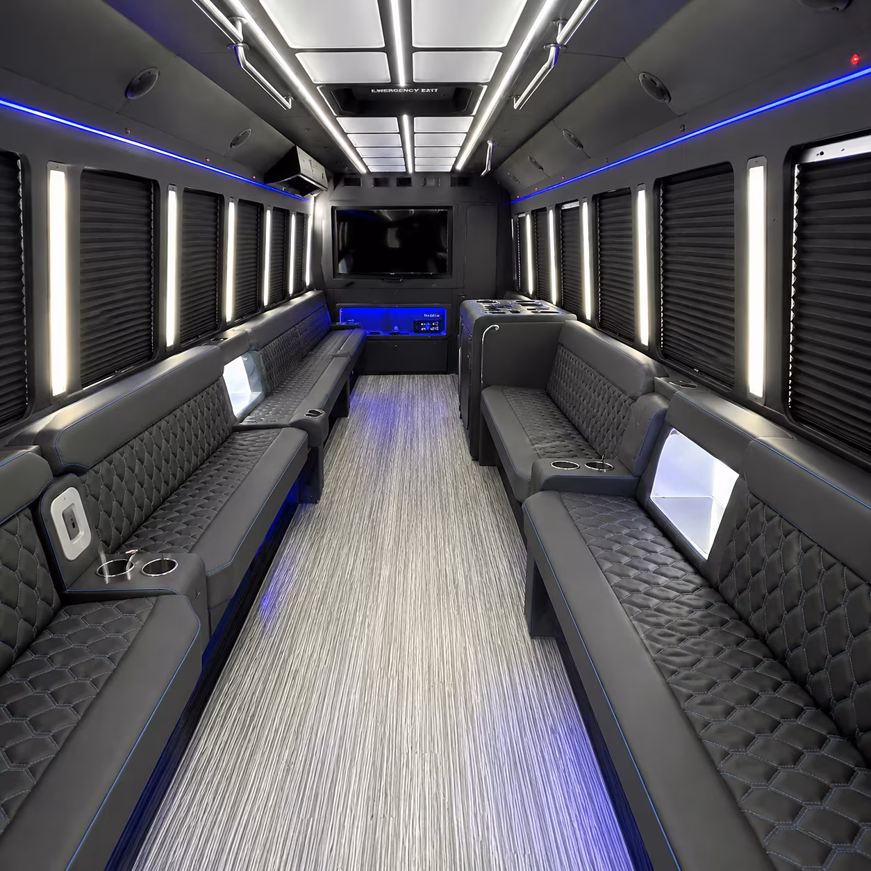 San Diego Private Event Transportation party bus interior