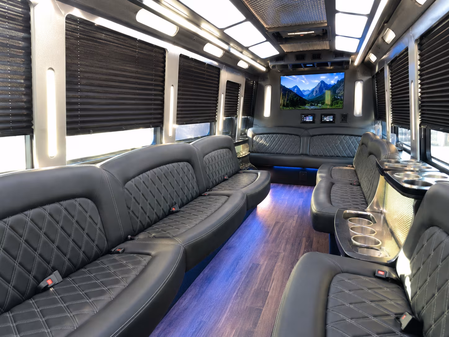 San Diego Private Event Transportation party bus interior
