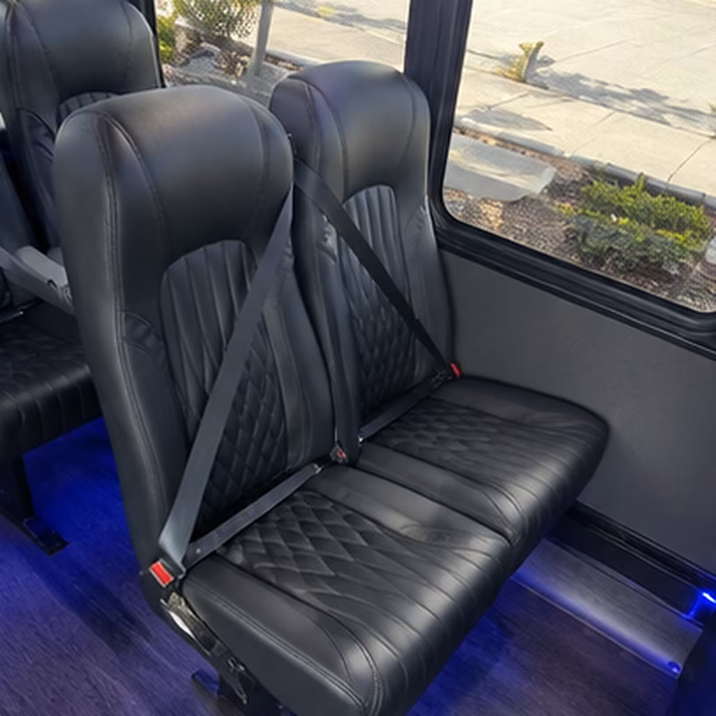 San Diego School Event Transportation party bus interior