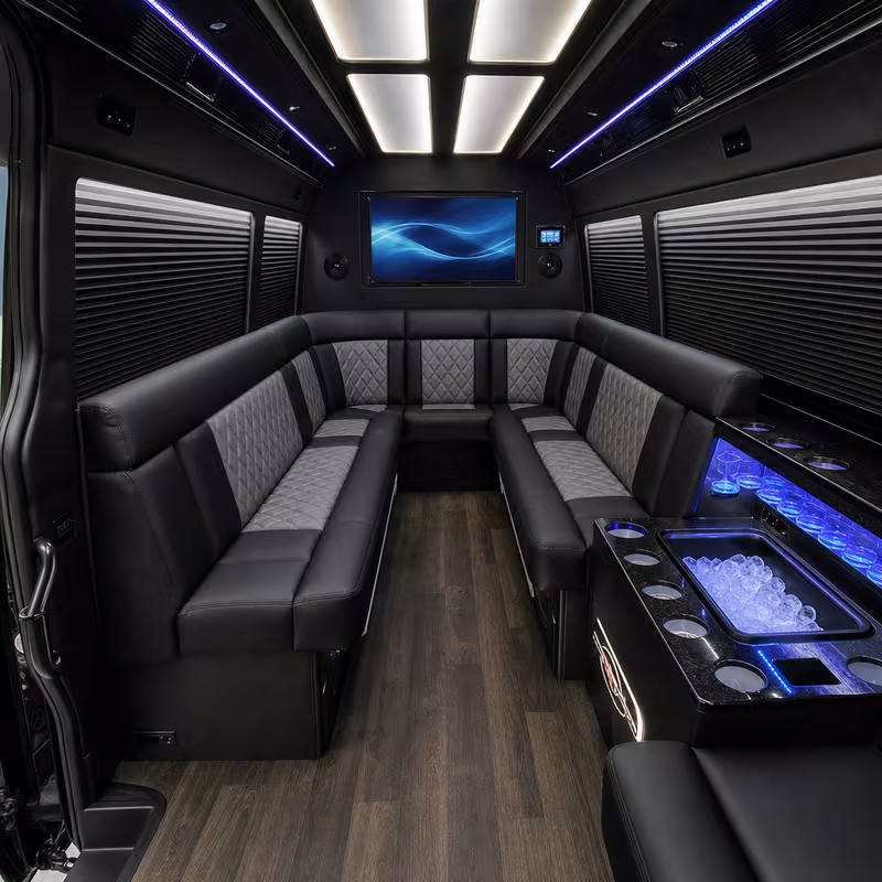 14 Passenger Sprinter Limo Interior