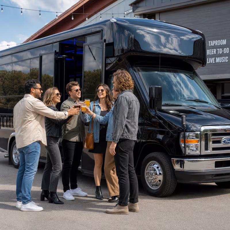 Passengers loading luggage while boarding an San Diego group shuttle